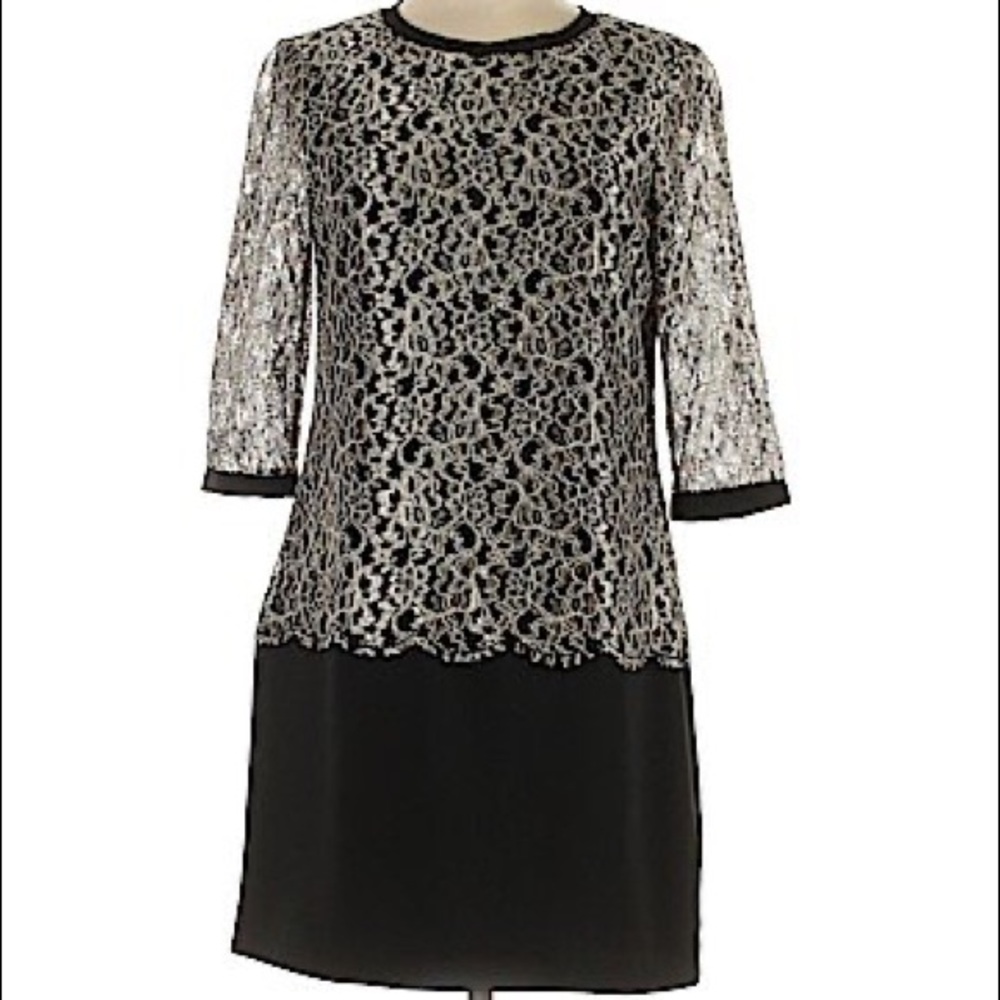 Ted Baker 3/4 Sleeve Lace Black Cocktail Dress